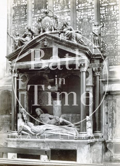 Monument to Lady Waller, south transept, Bath Abbey c.1894