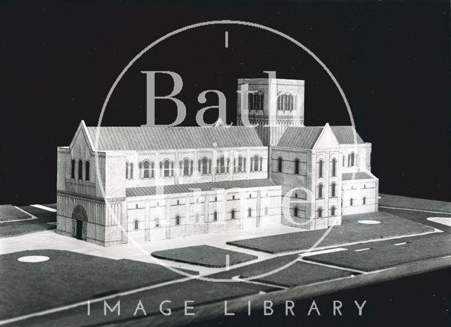 Model to illustrate possible appearance of the Norman Cathedral of John de Villula (Bath Abbey) 1951