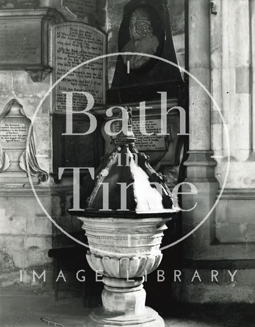 The font at Bath Abbey c.1894