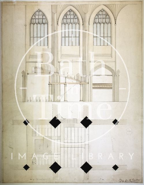 Plan for the Erection of the New Organ, Bath Abbey c.1835