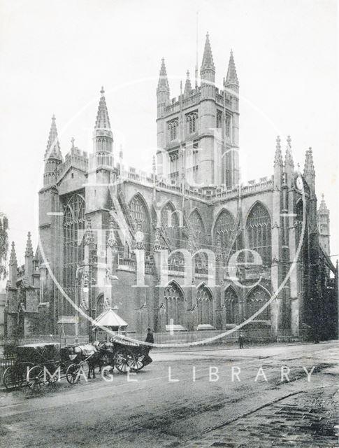 Side view from the northeast, Bath Abbey c.1900