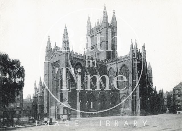 Side view from the northeast, Bath Abbey c.1900