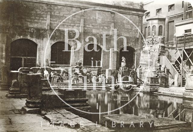 The newly excavated Great Roman Bath, Bath c.1890