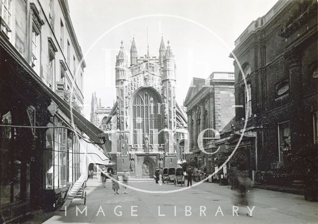 Abbey Church (exterior). West front and Abbey Church Yard, Bath c.1930