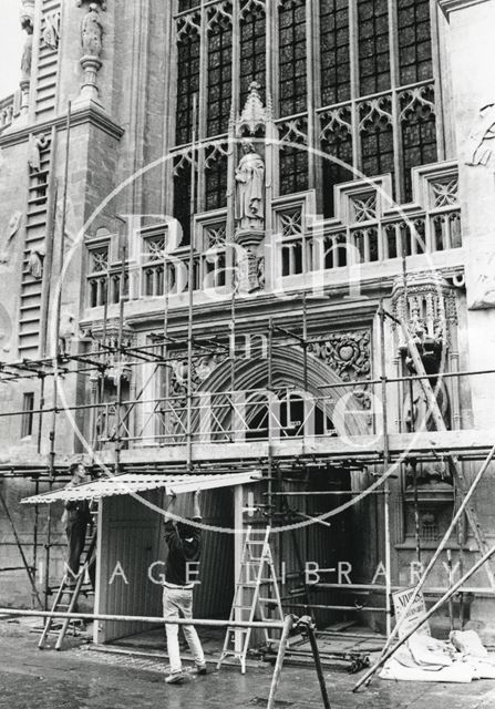 Bath Abbey west front restoration 1992