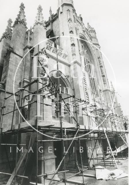 Bath Abbey west front restoration 1992