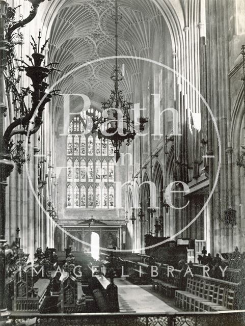 Bath Abbey Interior looking west c.1890