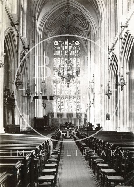 Bath Abbey Interior looking east c.1890