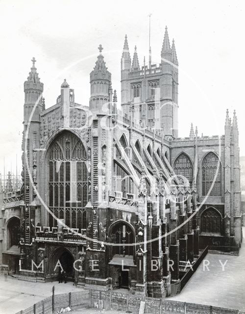 The west end and south side of Bath Abbey 1895