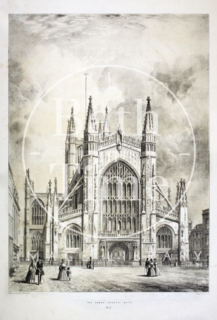 West front, Abbey Church, Bath c.1840