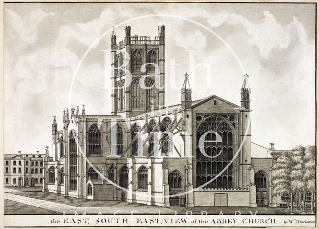 The East South East View of the Abbey Church, Bath 1785