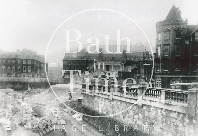 The demolition of the Bath Royal Literary and Scientific Institution, Terrace Walk, Bath 1932