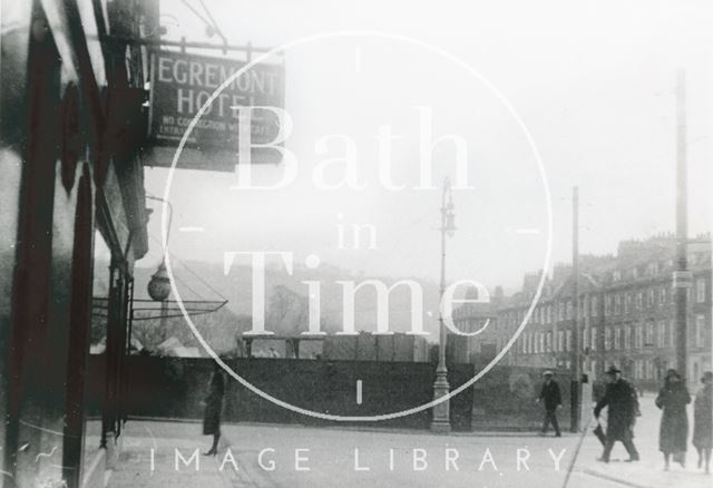 The demolition of the Bath Royal Literary and Scientific Institution, Terrace Walk, Bath 1932