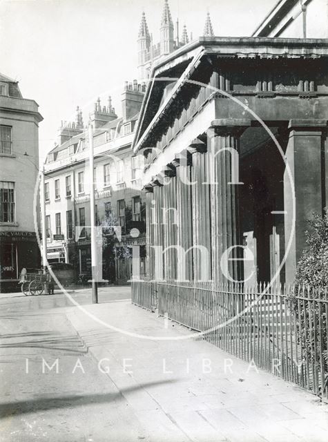 The Bath Royal Literary and Scientific Institution portico at the end of York Street c.1920