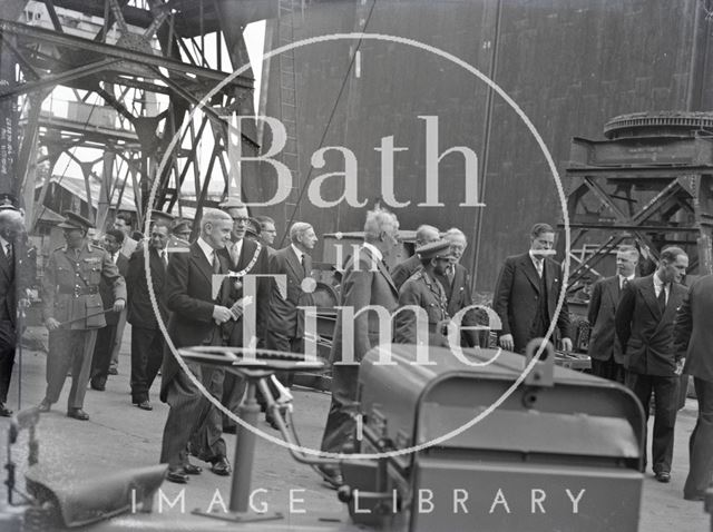 Emperor Haile Selassie with the Mayor Cllr. Gallop visit Stothert & Pitt's Newark Works, Bath 1954