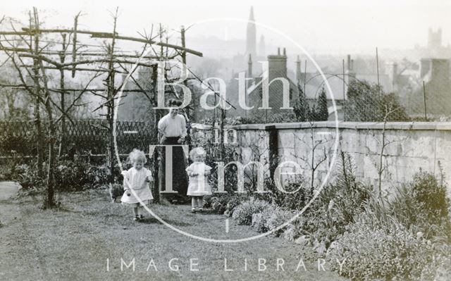 Garden view of 32, Sydney Buildings, Bath. Taken on the photographer's wedding day anniversary 1913