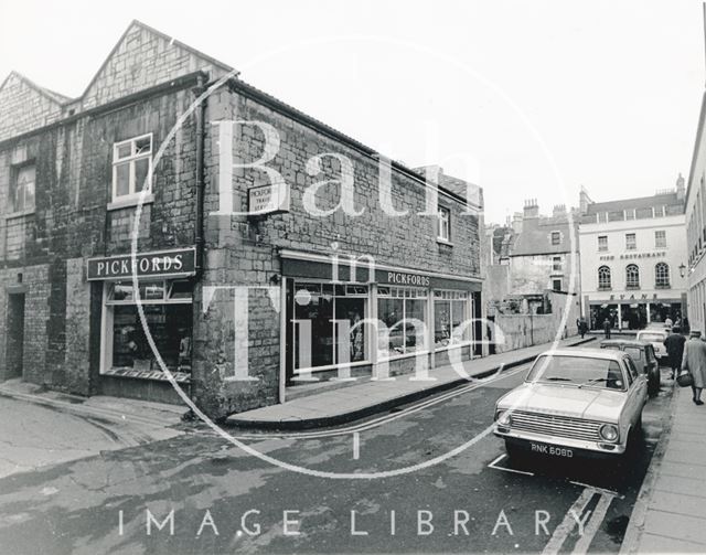 Abbeygate Street and Swallow Street, looking towards Evans Fish Bar, Bath c.1968