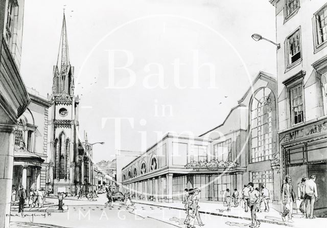 Artist's impression of the Podium Development, Northgate Street, Bath 1985