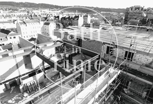 View from St. Michael's Church of the Podium Centre under construction, Bath 1989