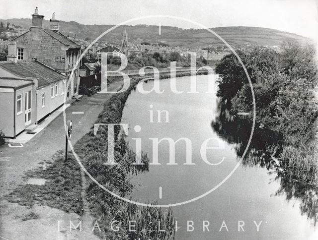 The Kennet and Avon Canal looking north, Bathwick, Bath 1972