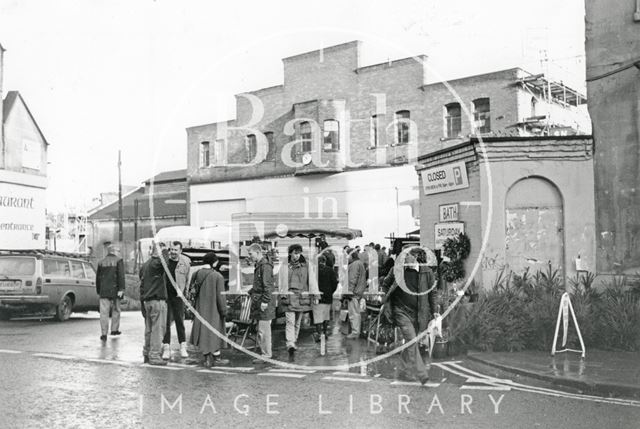 Outside the Tramshed Flea Market, Walcot Street, Bath 1992