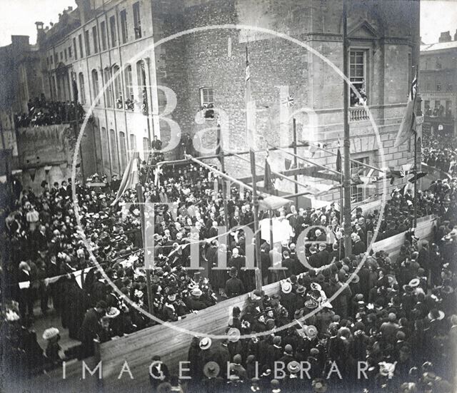 Laying the foundation stone to the Victoria Art Gallery and Reference Library, Bridge Street, Bath 1897