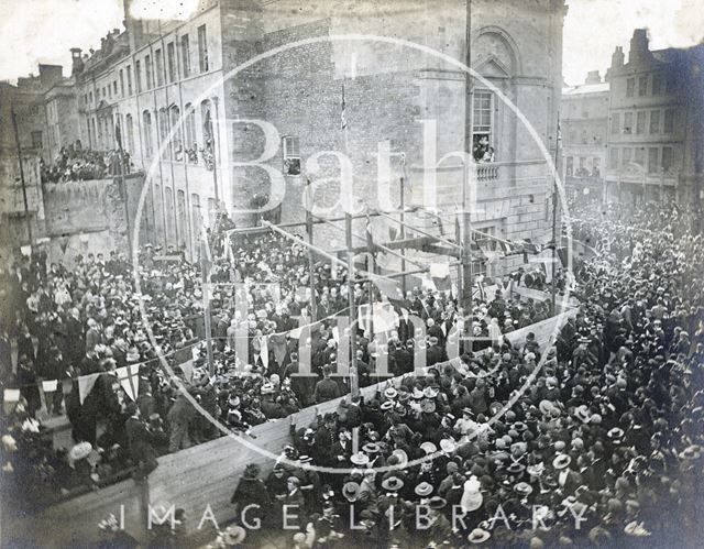 Laying the foundation stone to the Victoria Art Gallery and Reference Library, Bridge Street, Bath 1897