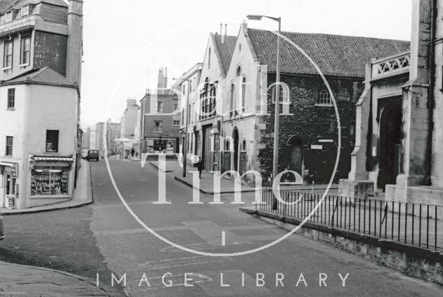 View of Julian Road looking west, with the junction of Rivers Street, Bath 1966