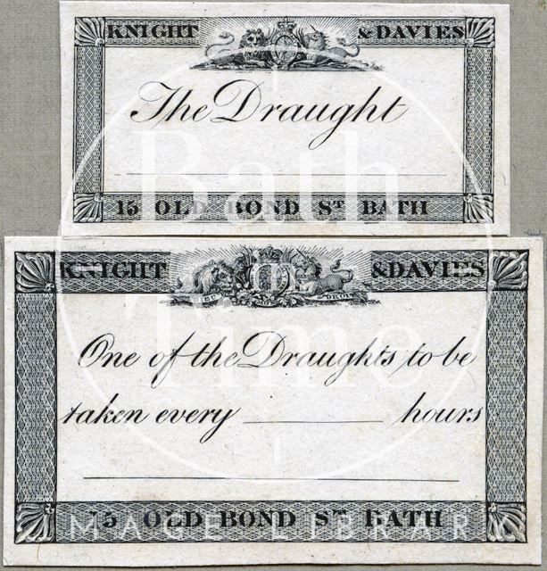 Medicine labels, Bath c.1824