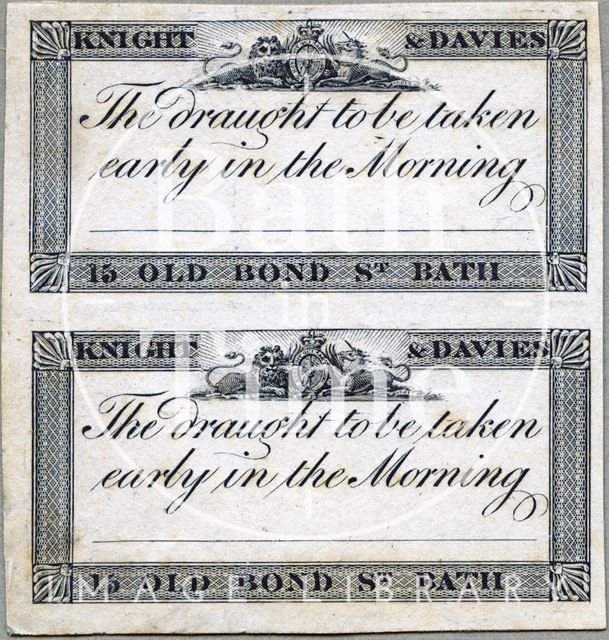 Medicine labels, Bath c.1824