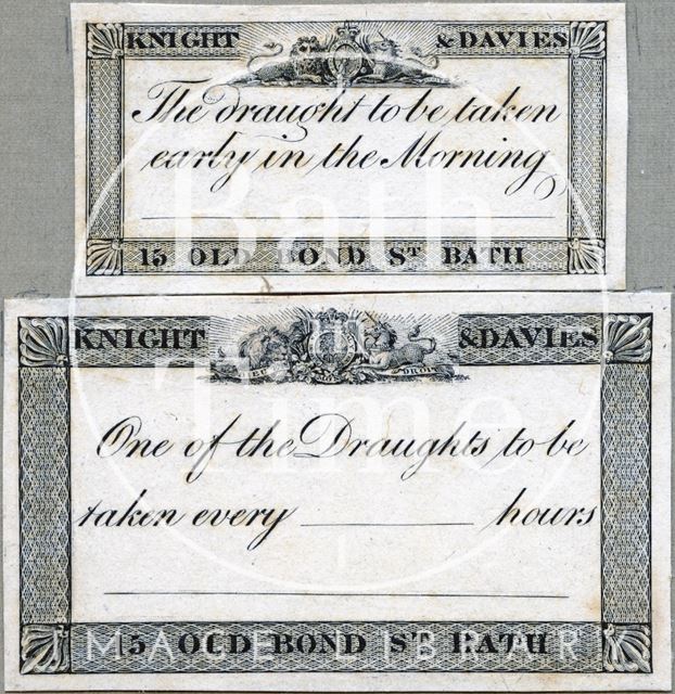 Medicine labels, Bath c.1824