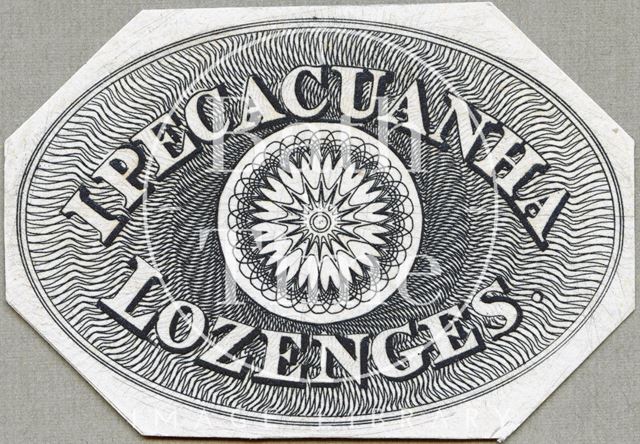 Ipecacuanha Lozenges label, Bath c.1824