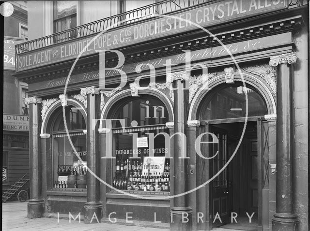 Ground floor facade, Institution Wine Cellars, 1, Terrace Walk, Bath c.1903