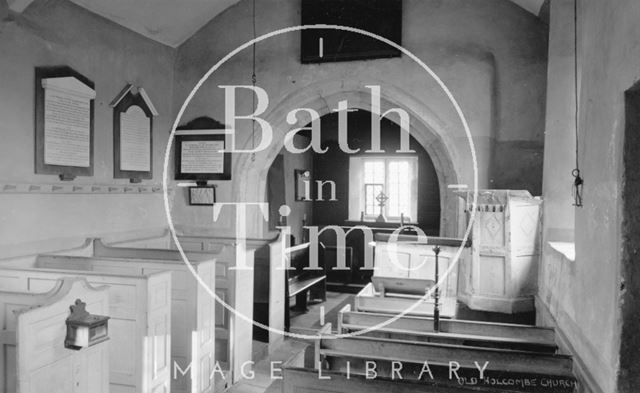 Interior of St. Andrew's Old Church, Holcombe, Somerset 1938