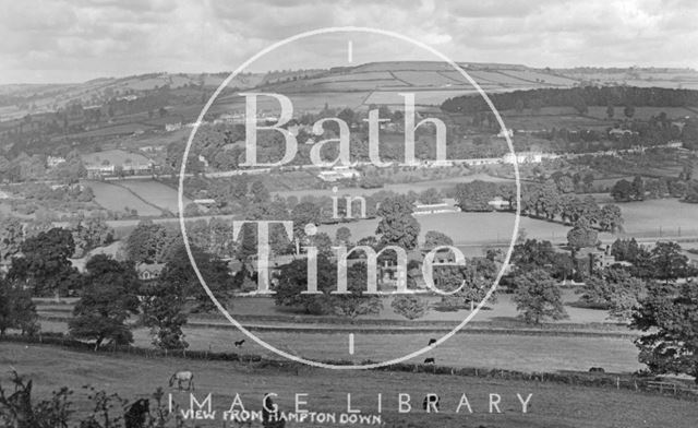 View from Bathampton Down towards Little Solsbury and Bailbrook c.1907