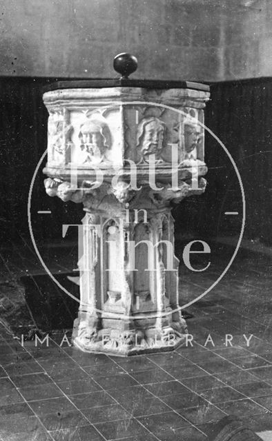 Font, Northleach Church, Gloucestershire c.1935