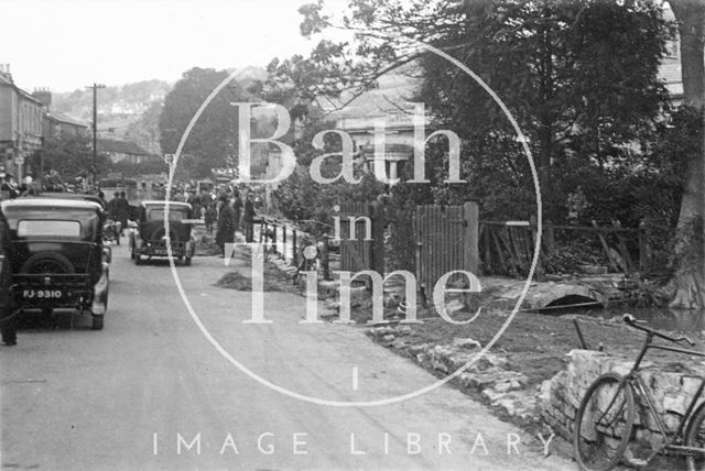 Floods in St. Saviour's Road, Larkhall, Bath 1932