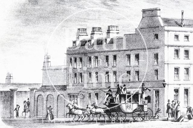 The White Lion Hotel, High Street, Bath c.1840 - detail