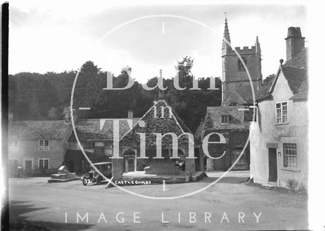 The Castle Inn and church, Castle Combe, Wiltshire No. 12 c.1930