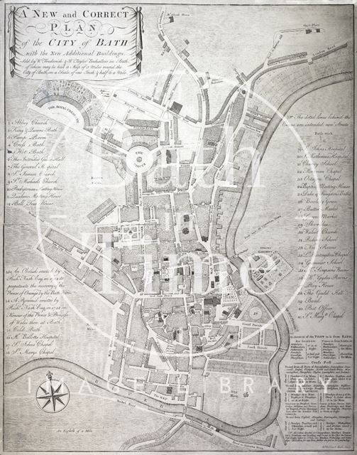 A New and Correct Plan of the City of Bath with the New Additional Buildings 1772