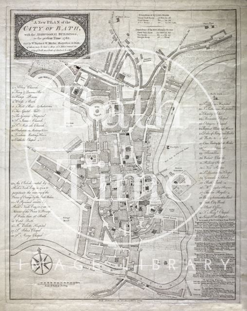 A New and Correct Plan of the City of Bath with the New Additional Buildings to the present time 1783