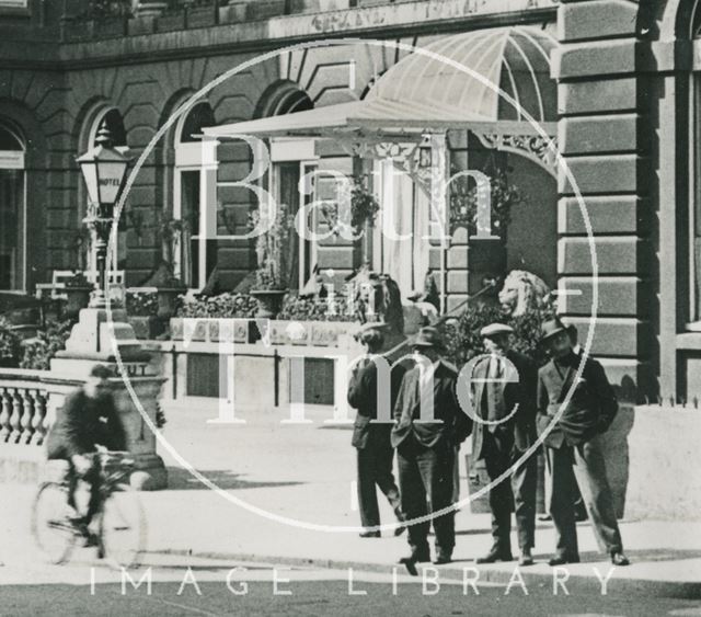 The Grand Pump Room Hotel, view from Cheap Street, Bath c.1930 - detail