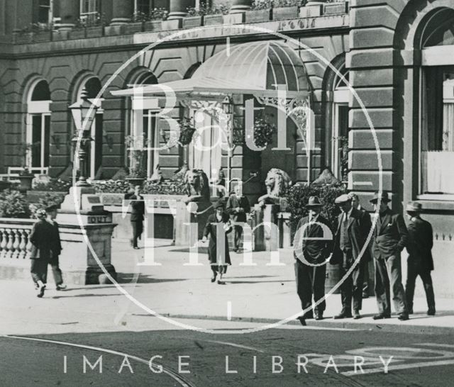 The Grand Pump Room Hotel, view from Cheap Street, Bath c.1930 - detail