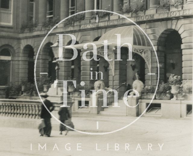 The Grand Pump Room Hotel from the corner of Stall Street and Cheap Street, Bath c.1910 - detail