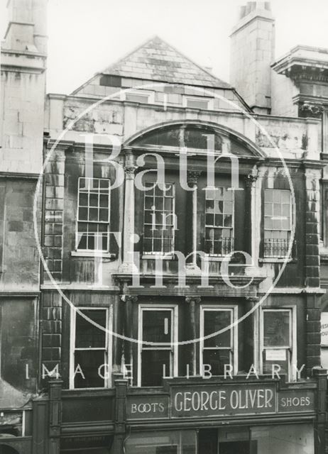 The first floor of George Oliver's boot and shoe shop, 24, High Street, Bath c.1964