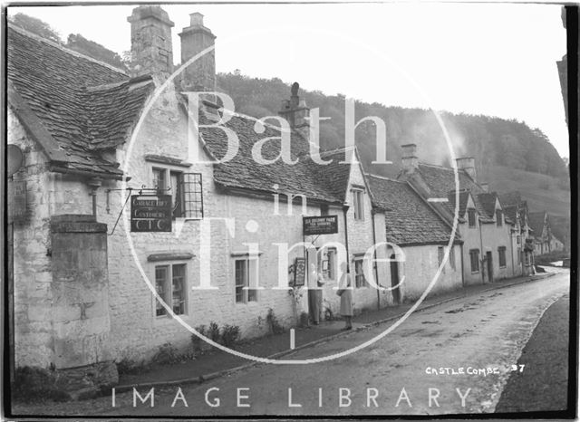 The photographer's wife outside the Old Rectory Farm Tea Gardens. Castle Combe, Wiltshire No. 37 1933