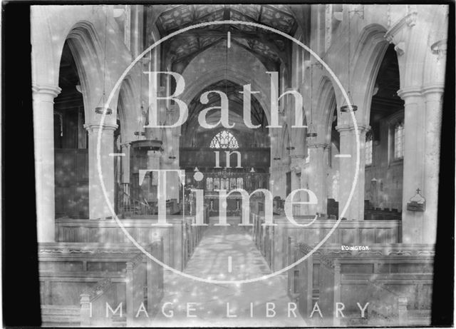 Interior of Edington Church, Wiltshire c.1920