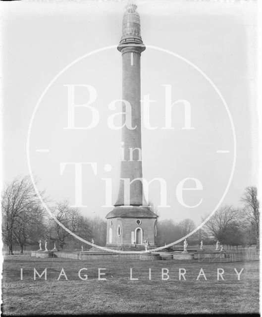 Statues and the column, Ammerdown Park, Kilmersdon, Somerset c.1938