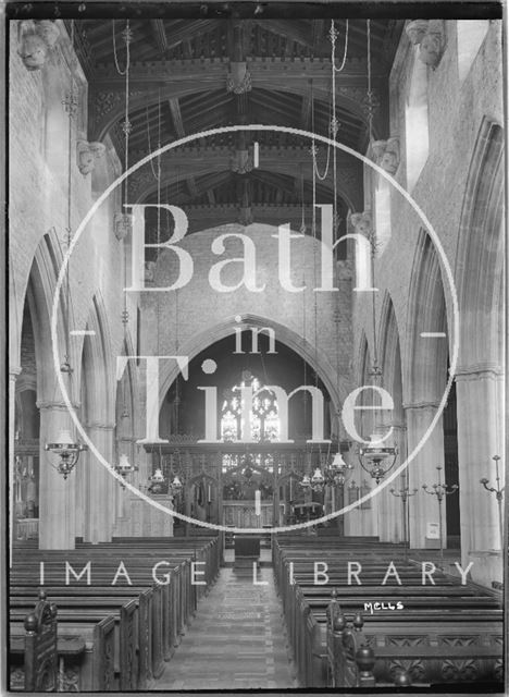 Interior of the church at Mells, Somerset c.1938