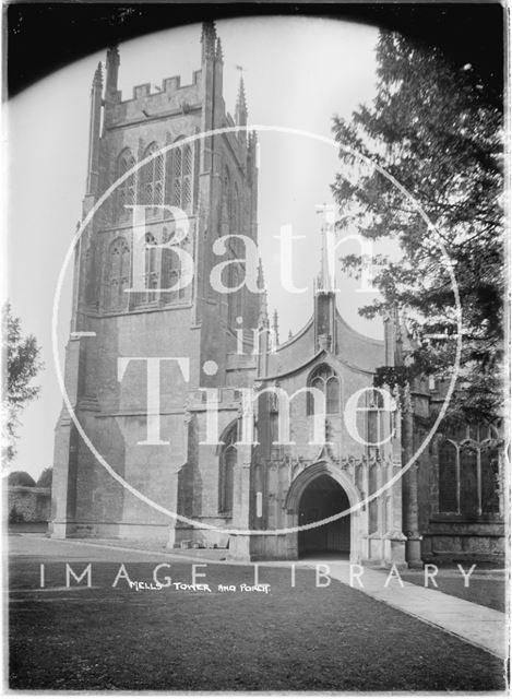 Church Tower and Porch, Mells, Somerset c.1938